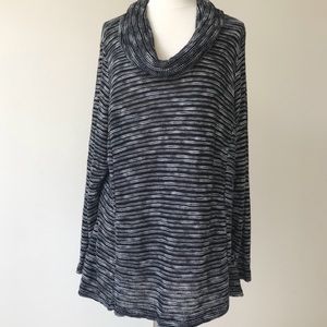 Dress Barn Striped Knit Cowl Neck Sweater